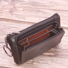 

Genuine Leather Small Wallets For Women And Men Coin Purse Zipper Card Holder Female High Quality Key Money Bags Designer Brand