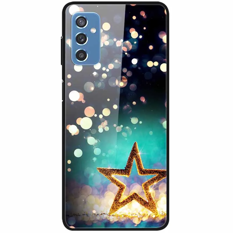 Luxury Print Case For Samsung Galaxy M52 5G Case for Galaxy m52 5G Cover Tempered Glass Phone Funda Back Cases M 52 2021 NEW cute phone cases for samsung  Cases For Samsung