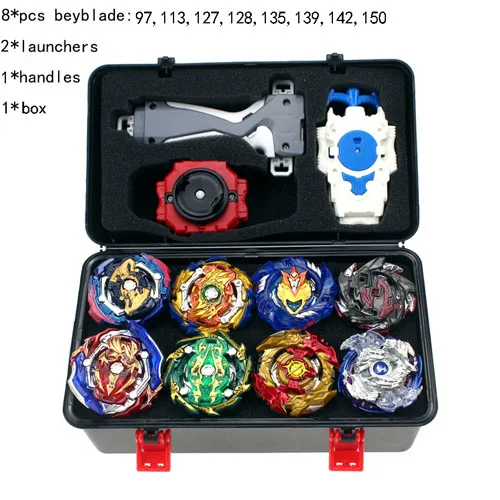 Beyblade Burst набор игрушек Beyblades Арена Bayblade набор металлический Fusion боевой гироскоп 4D с пусковой установкой волчок Bey Blade игрушки - Цвет: 8pcs launcher box