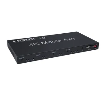 

2.0V HDMI Matrix Switch Switcher 4x4,split switch 4x hdmi signals on 4x displays.RS232 IR Remote Control Female Connector,