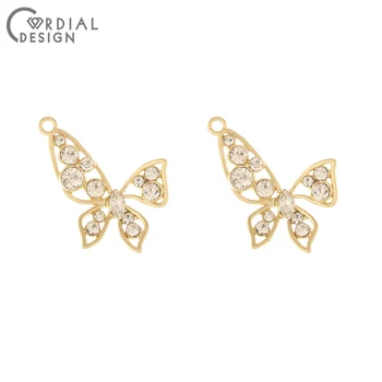 

Cordial Design 50Pcs 22*30MM Jewelry Accessories/Charms/DIY Making/Butterfly Shape/Earring Findings/Hand Made/Rhinestone Pendant