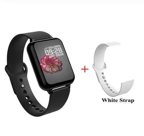 black B add white b Новинка B57 Смарт-часы браслет IP67 водонепроницаемый монитор сердечного ритма кровяное давление фитнес-трекер для женщин и мужчин спортивные носимые часы - Цвет: black B add white b