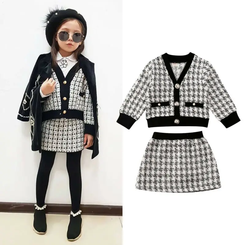  pudcoco Toddler Baby Girls Winter Clothes Plaid Coat Tops+Tutu Dress Formal Outfits roupas infantil