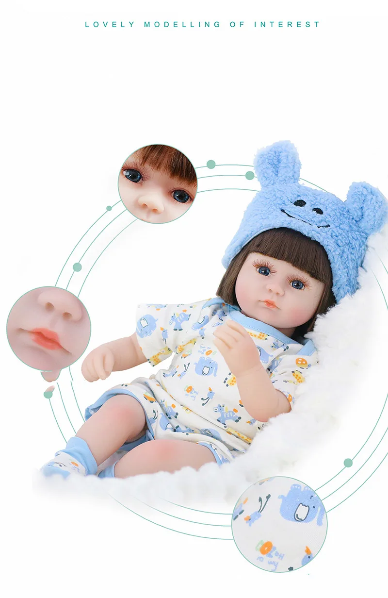 Кукла-реборн 42 см, реалистичные куклы для новорожденных, реалистичные мягкие силиконовые куклы ручной работы для малышей, игрушки для детей