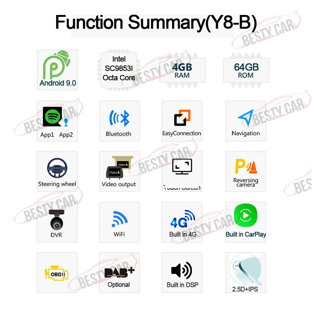Discount Android 9.0 9 Inch Octa Core Car Radio Stereo Audio Multimedia Player GPS Head Unit for Subaru WRX Forester 2016-2018 IPS 2.5D WIFI CARPLAY with Free Map Backup Camera 2
