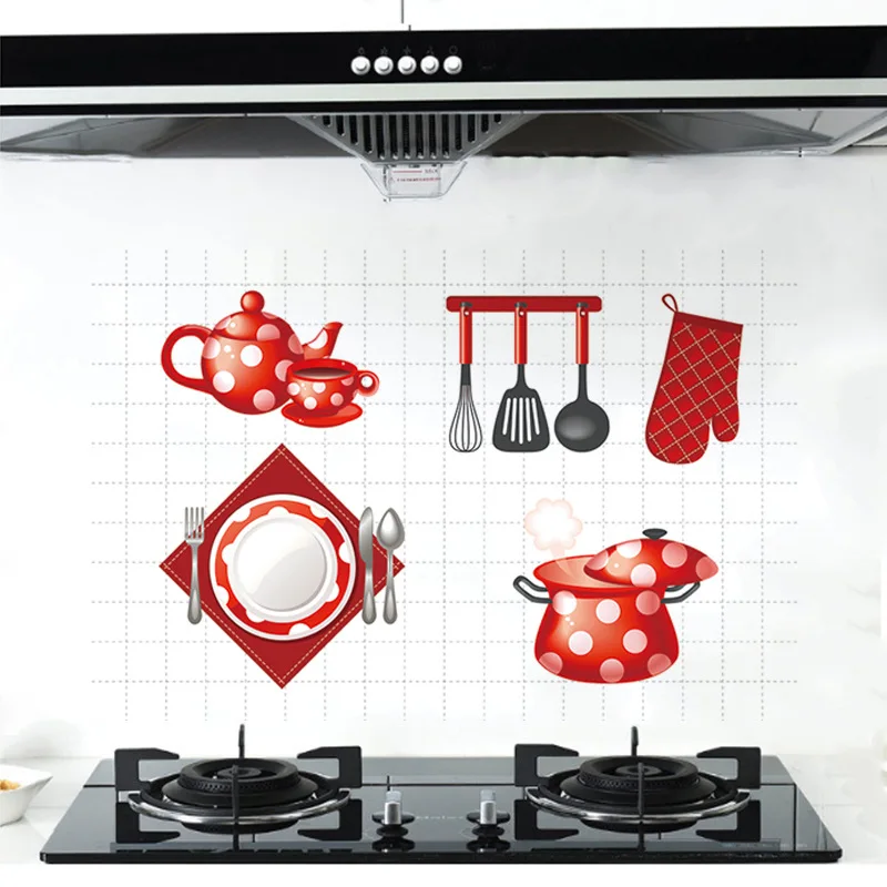 Fan xi Стиль самоклеющиеся кухонные Стикеры из алюминиевой фольги высокотемпературные самоклеющиеся самоклеящиеся наклейки для бумажной плитки Kitche
