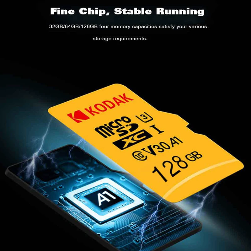 Карта памяти KODAK 128 ГБ tarjeta micro sd 64 Гб 256 ГБ U3 4K sd-карта 32 ГБ 512 Гб карта памяти MicroSD карта класса 10 флеш-карта памяти TF микро SD