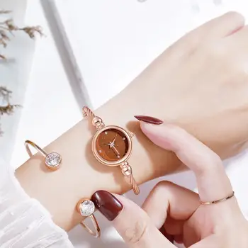 

Women Small Gold Bangle Bracelet Luxury Watches Stainless Steel Ladies Quartz Wristwatch Brand Casual Women Dress Colck relogio