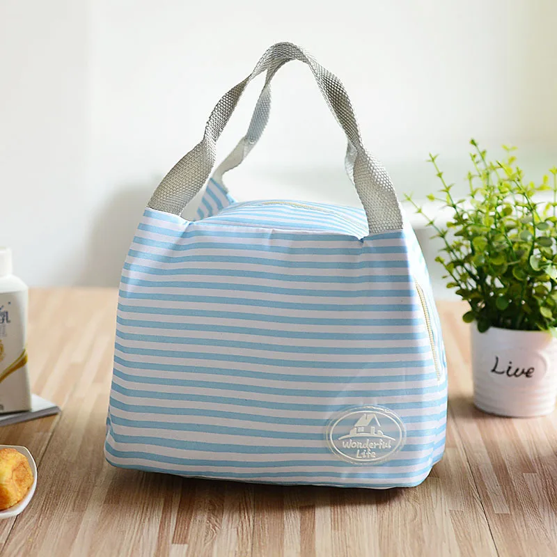 Bufan стиль сумка для пикника полосатая изоляционная сумка студенческая Bento Box сумка-холодильник свежая сумка для хранения ручная сумка для ланча