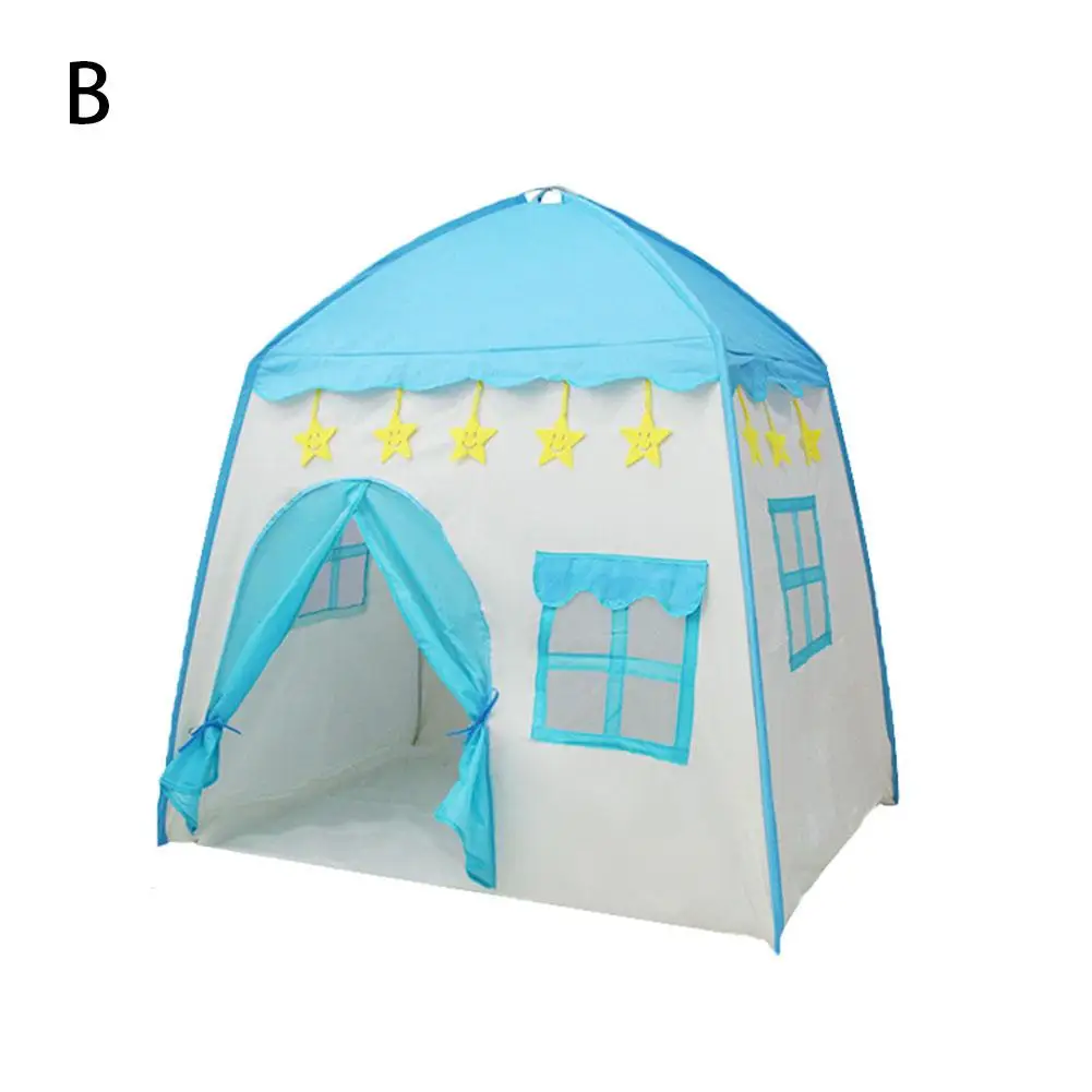 Blue Детская комната, Крытый игровой домик для девочек, розовый игрушечный домик в стиле принцессы, детская палатка, игровой домик, игрушечный домик для детей - Цвет: Blue