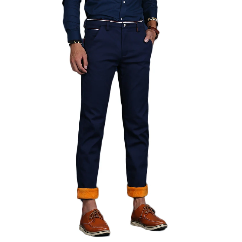 HCXY осенние и зимние новые модные плотные мужские повседневные брюки для мужчин, мужские брюки высокого качества плюс бархатные рабочие брюки для мужчин