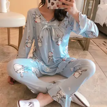 

2020 Spring Autumn Long Sleeve Pajama Sets For Women Fashion Comfort Summer Pyjamas With Lace Good Quality Pijama Sleepwear