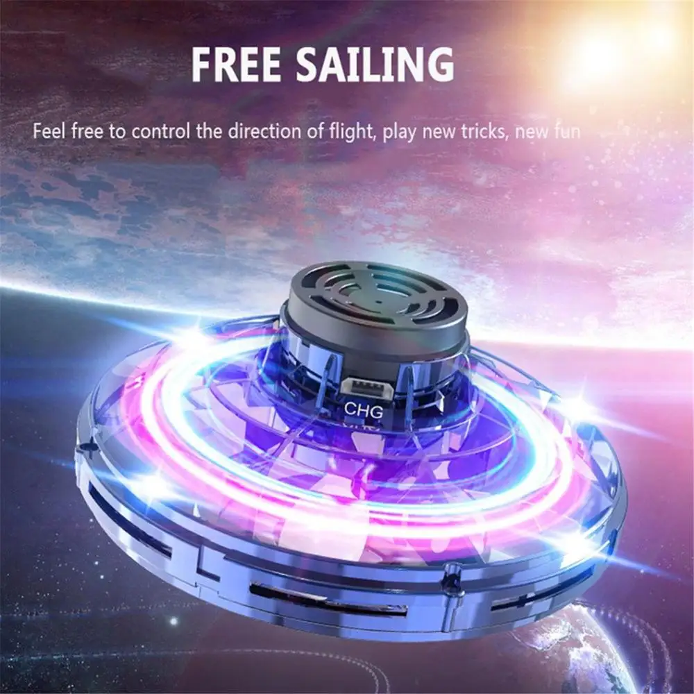 $20.49 FlyNova FXQ01 Mini Fingertip Rolling LED Fidget Finger Spinner Flying Gyro Rotator Drone Autism An