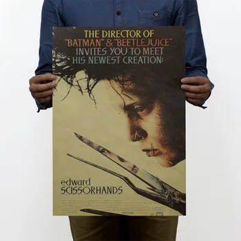 

Edward Scissorhands Vintage Kraft Paper Classic Movie Poster Map School Wall Office Decoration DIY Art Retro Prints