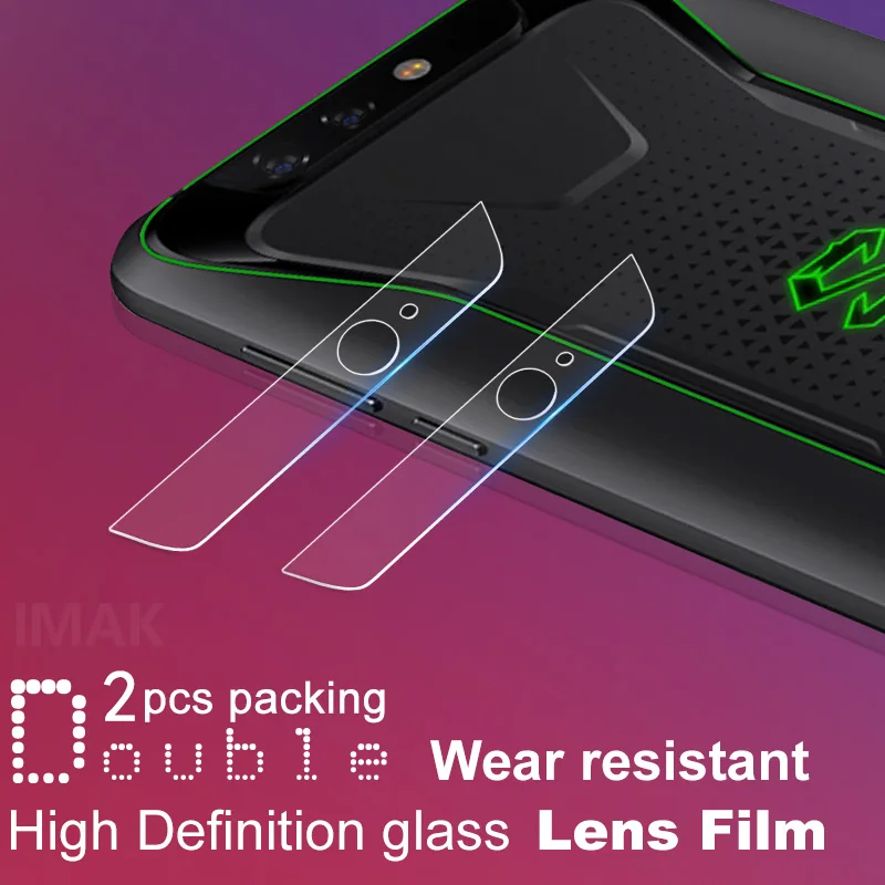 2 шт. защитная пленка из стекла высокой четкости для Xiaomi Blackshark 2 Blackshark Helo Imak camera Len пленочная линза покрытие