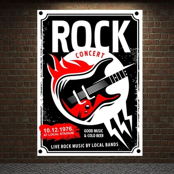 

Metal Music Hip Hop Reggae graffiti culture Shabby chic Rock poster flag banner tapestry cloth Art Bar Cafe Bedroom Home Decor 2