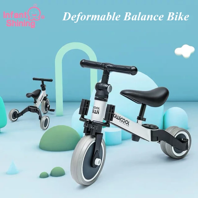 Infant Shining Boys Girls Tricycle 3-in-1 Children Scooter Balance Bike 1-6 Years Ride on Car 3 Wheels Non-inflatable 1