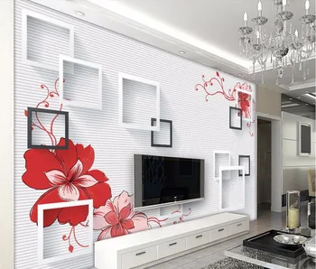 

CJSIR Custom Wallpaper Murals Simple Frame Flower Branch TV Background Living Room Bedroom Wallpaper Home Decor 3d Wallpaper