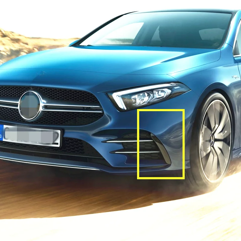

Carbon Fiber Front Bumper Lip Splitter Fog Light Eyebrow Fog Lamp Cover Trim For Mercedes Benz W177 A35 AMG A180 A200 A250 2019+
