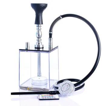 

Acrylic Hookah Set Cachimba Shisha Pipe Narguile Completo Waterpijp LED Light Nargile Bowl Hose Spring Tongs Chicha