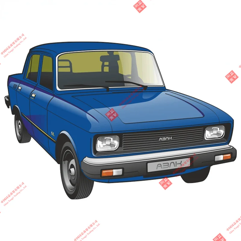 

Personality Funny Car Stickers AZLK Moskvich 2140 Colorful and Decals Window Body Decorative Stickers Accessories