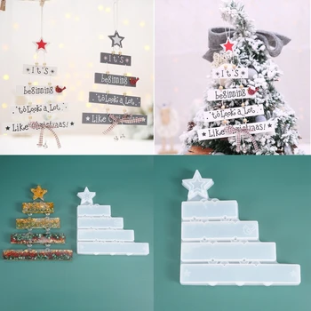 

Crystal Epoxy Resin Mold Holiday Christmas Theme Listed Pendant Silicone Mould DIY Crafts Decorations Making Tools