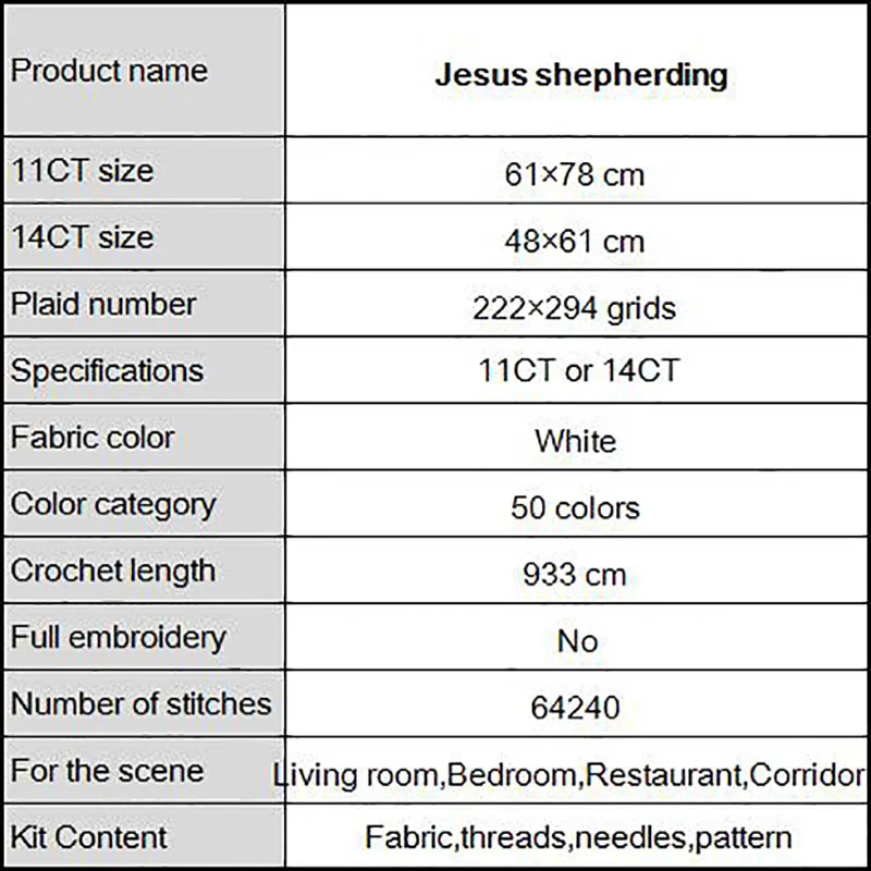 Joy Sunday Jesus shepherding Счетный узор Печатный холст Набор для вышивки крестом DMC Набор для вышивки рукоделия Декор для дома ручной работы