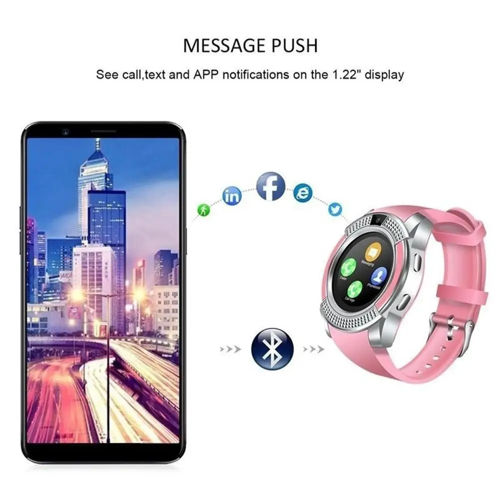 Bluetooth Движение SmartWatch Smartwatch сенсорный экран наручные часы с камерой/слотом для sim