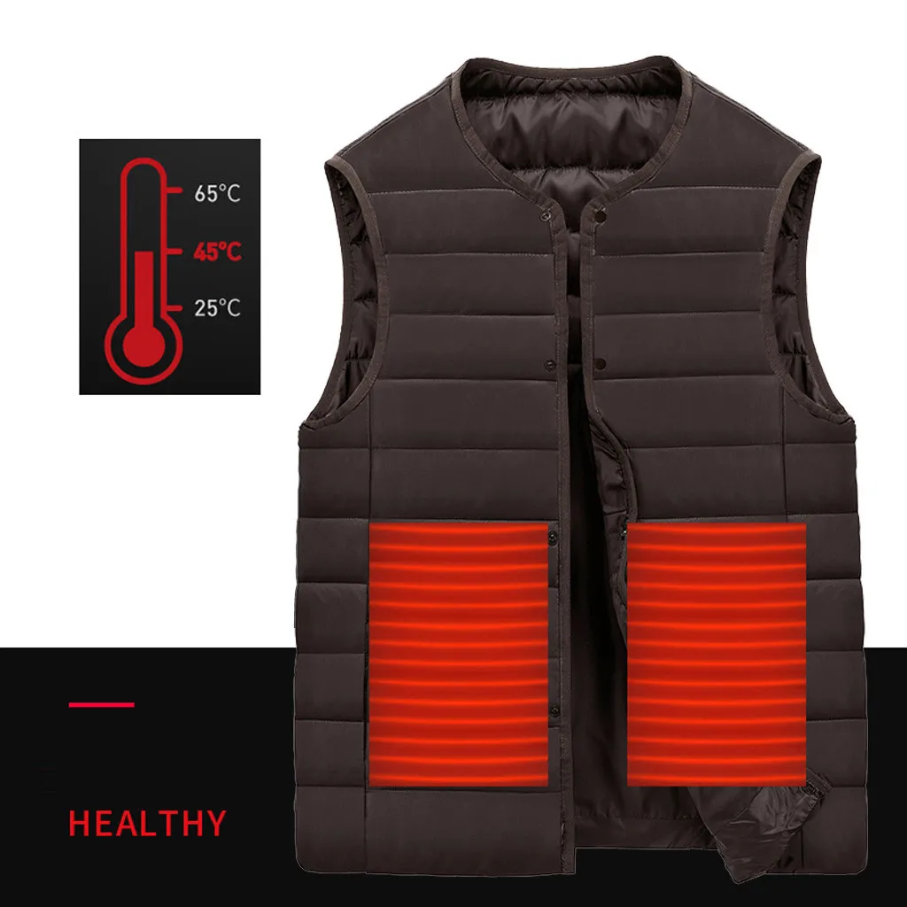 Chalecos para hombre, зимний жилет, мужской, умный, USB, с подогревом, теплая куртка, gilet homme erkek yelek abrigos colete masculino