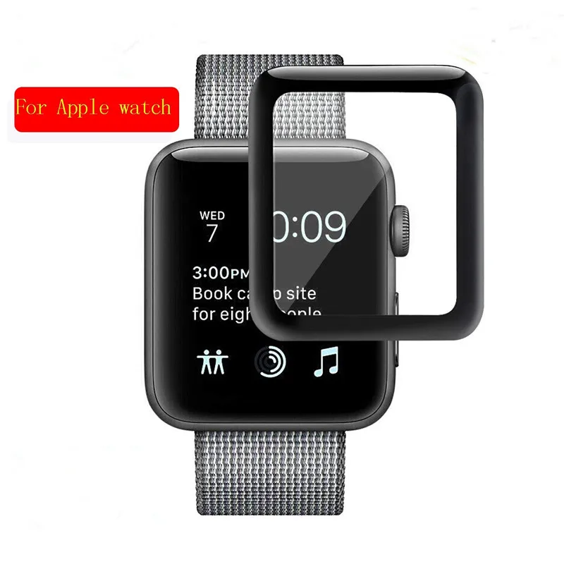 3D Изогнутые HD часы Закаленное стекло Защитная пленка для Apple Watch 3 2 1 38 мм 42 мм протектор экрана для iWatch 4 40 мм 44 мм