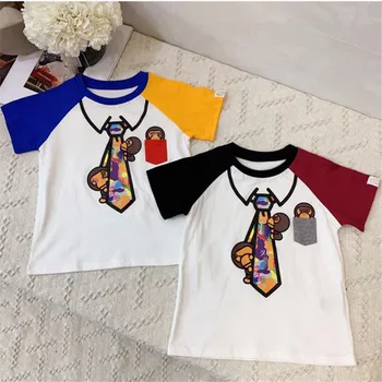 

2020 Summer Fashion Baby Boy Clothes Cute Animal Print T-shirt for Boys Short Sleeve Designer Funny Tops 8Y Cotton O-Neck