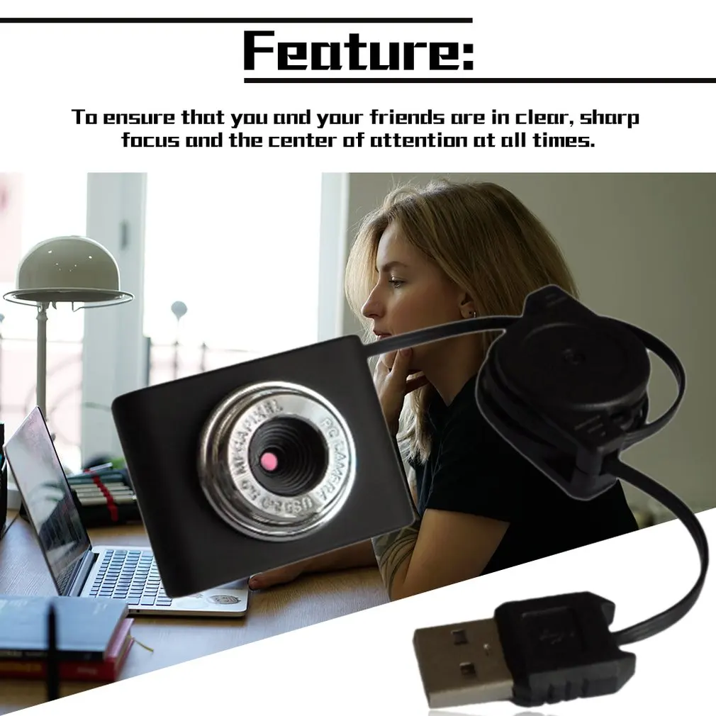 8 миллионов пикселей мини веб-камера HD веб-компьютер камера с микрофоном для настольного ноутбука USB Plug and Play для видеозвонков