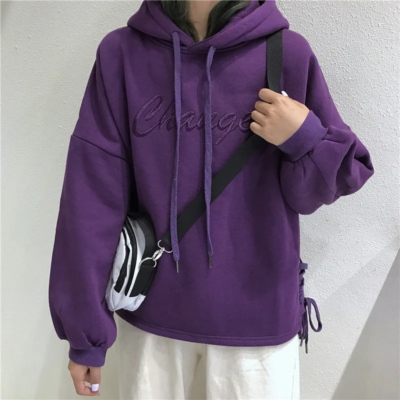 

Lazy wind women's sweatshirt Korean version of the new loose plus velvet jacket autumn and winter hoodie thickening shirt