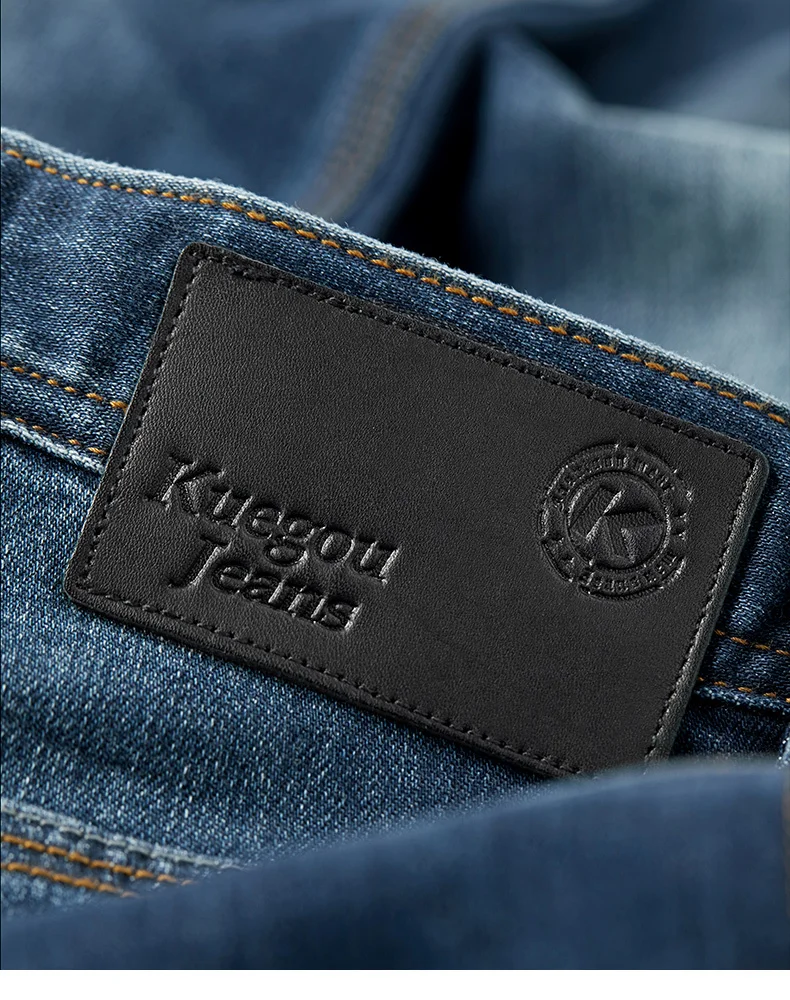 KUEGOU 2019 осенние хлопковые синие обтягивающие мужские джинсы Уличная брендовая Облегающая джинсовая брюки для мужчин хип-хоп стрейч новые