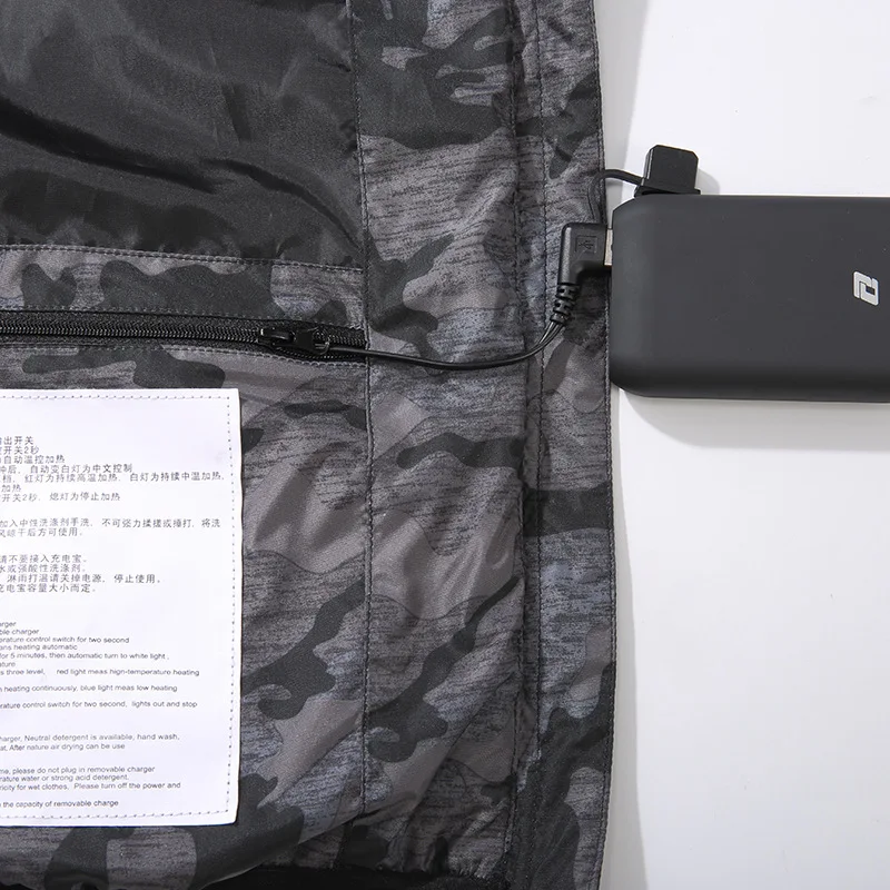 Камуфляж с подогревом жилет мужской открытый USB зимний гибкий электрический жилет размера плюс тепловая одежда жилет рыбалка туризм