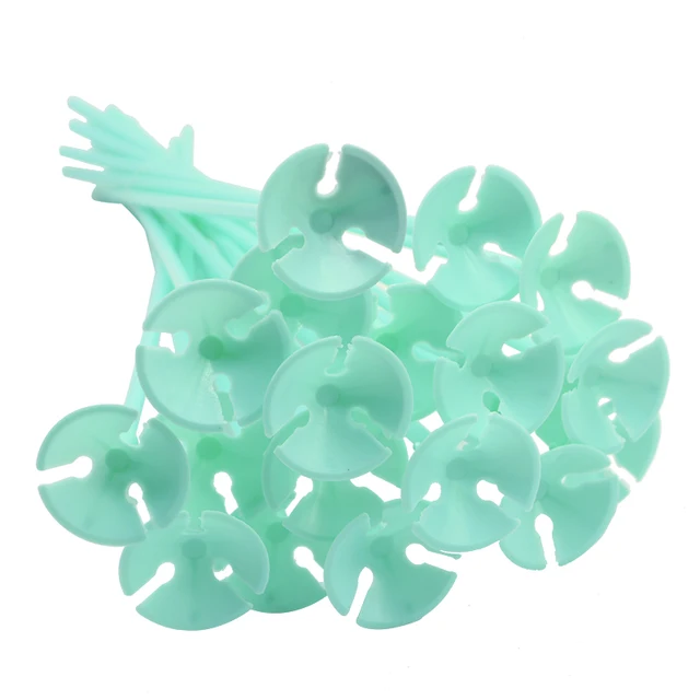 10-50pcs 30cm Latex Balloon Stick Multicolor Plastic Balloon Holder Cups for Wedding Birthday Decoration Accessories B05-teal