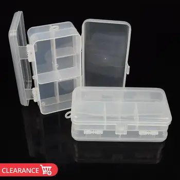 

Mini Fishing tackle box 5.5"*3" double side multi-functional Polypropylene boxes transparent bait boxes with 6 compartments