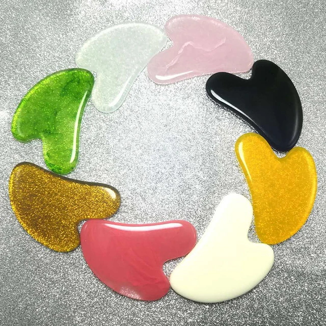 1PC Resin Guasha Scraping Massage Scraper Face Massager Acupuncture Gua Sha Board Acupoint Face Eye Care SPA Massage Tool 5