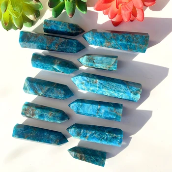 Blue Apatite Single Point Obelisk Gemstone