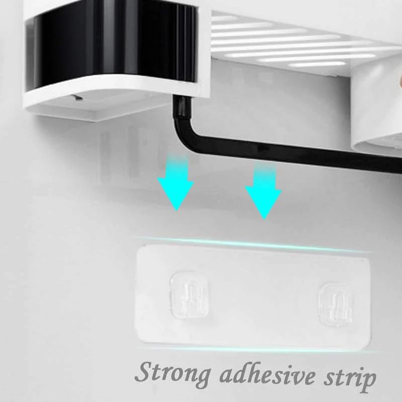 New Seamless Kitchen Corner No Drill Shelves, Rotating Wall-Mounted Tripod,Bathroom Drain Rack Storage Shelf Seamlessly, Adhesiv