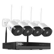 Hiseeu WNKIT 4HB312 ip-камера IR-cut день ночное беспроводное подключение IP66 Водонепроницаемый 1080P H.265 4CH 2MP система NVR с голосом