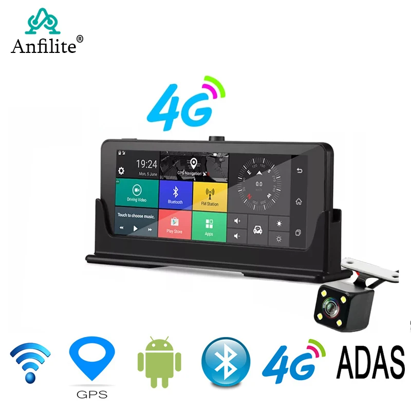 Anfilite 4G Автомобильный GPS навигатор 6 86 дюймов Android 5 1 Bluetooth ROM 16 Гб RAM HD 1080P