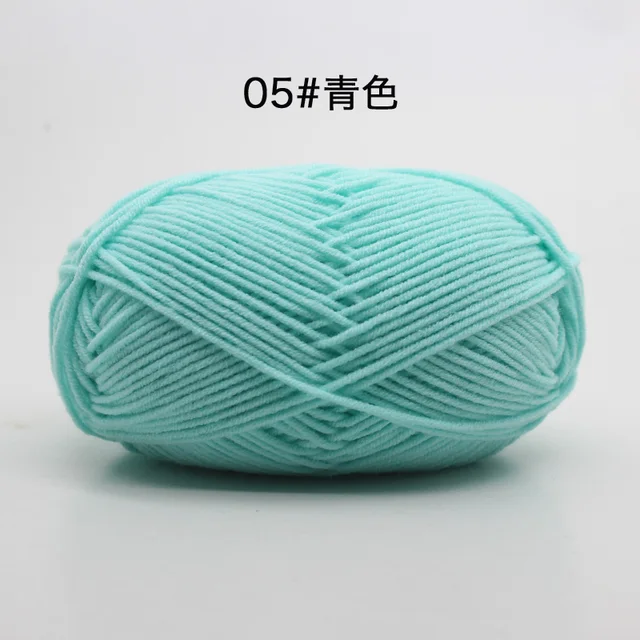 Hot Sale Multi Color Cotton Silk Knitting Yarn Soft Warm Baby Yarn for Hand Knitting thread Supplies 50g/lot No.05 Cyan
