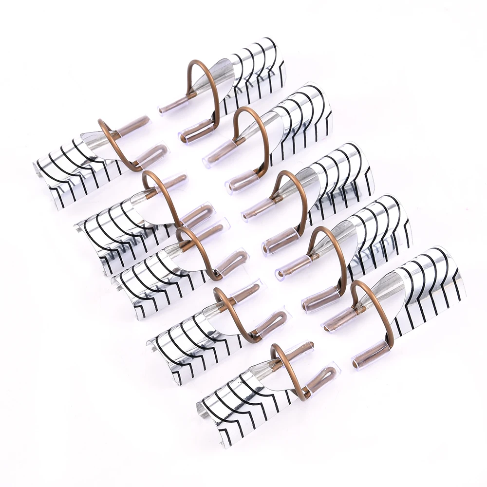 10Pcs 재사용 가능한 알루미늄 네일 확장 팔레트 팁 양식 네일 아트 확장 스티커 빌더 양식 가이드 스텐실 매니큐어 도구