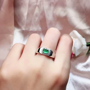 

Fidelity Natural 4*6mm emerald Rings s925 sterling silver elegant fine Jewelry for women party Natural green gemstone