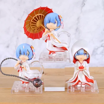 

3pcs/set Anime Re : Life in a Different World From Zero Rem Remu White Kimono Bride Q Ver. Action Figure Collectable Model Toy