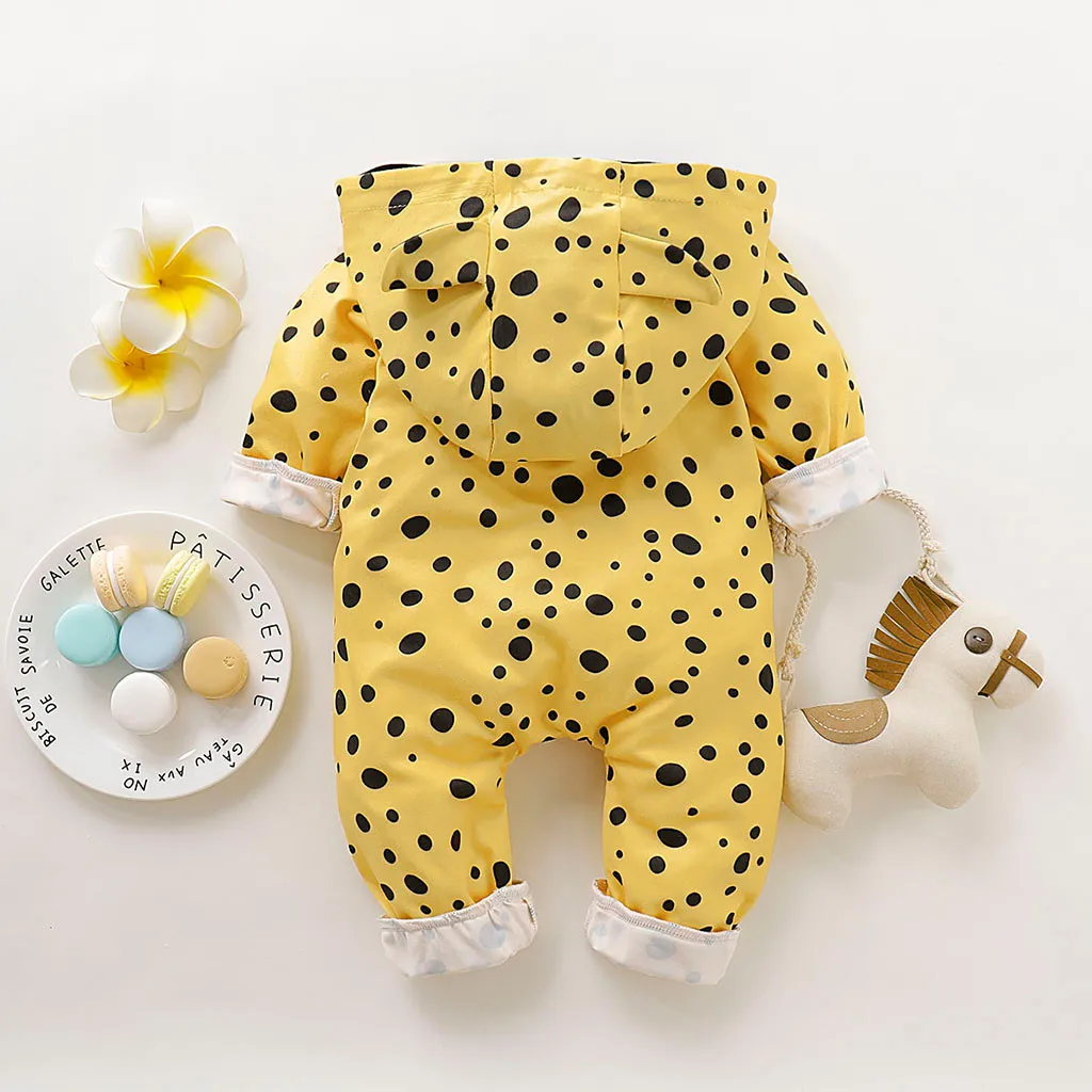 Winter Baby Girl Boys Romper Newborn Hooded Jumpsuit Playsuit Windproof Baby Clothes Infant Button Overalls For Children