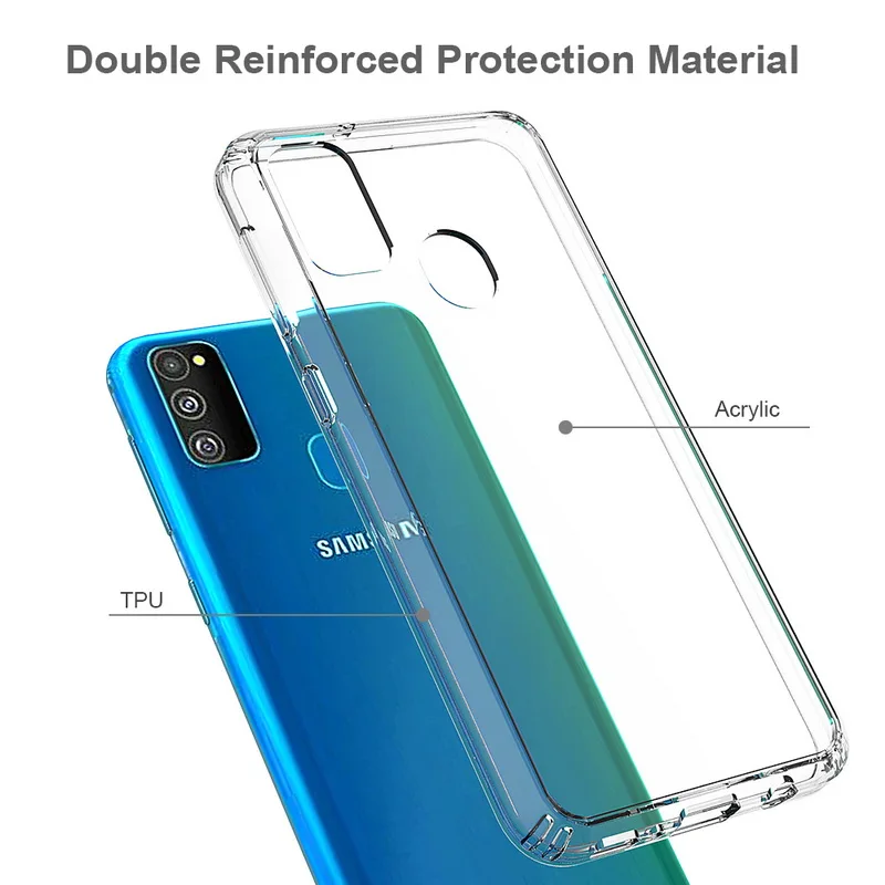 Для samsung M30S чехол Кристальный Гибридный Бампер прозрачная твердая акриловая задняя крышка для samsung Galaxy M30S чехол для телефона s capa M 30 s M30 s