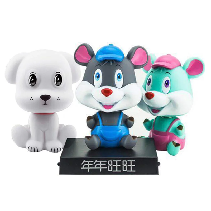 Белая собака синяя Gree mouse shake head кукла Автомобильные украшения милое основание