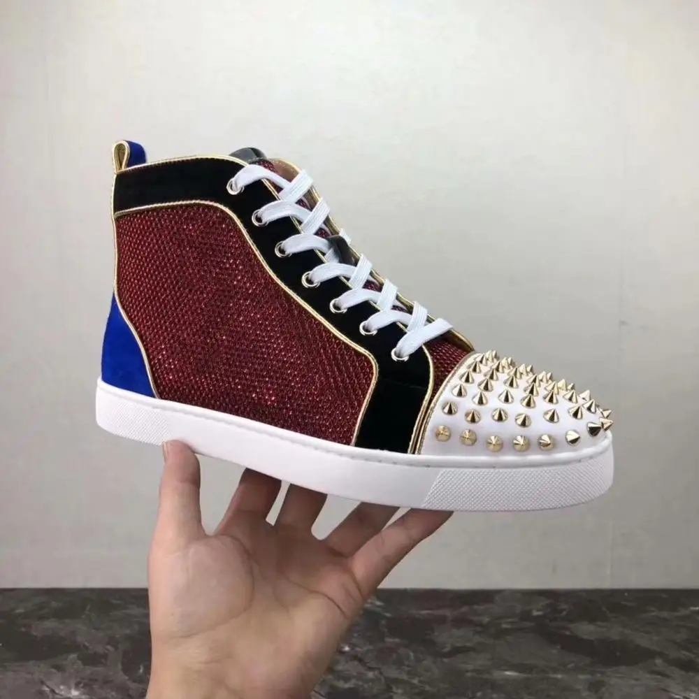 

Red bottom Wholesale New Wire Mesh With Spikes Toe Casual Shoes Designer Sneakers Red Bottom Shoes 36-46